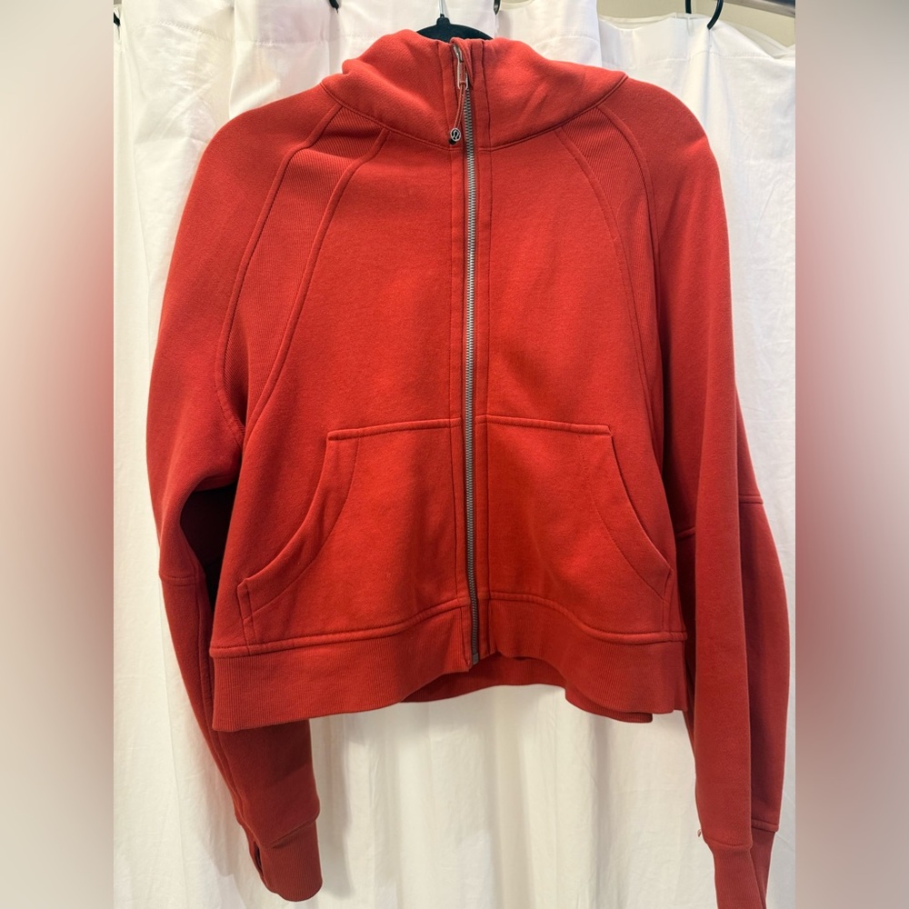 Lululemon Athletica Red Rock Zip-Up Cropped Scuba